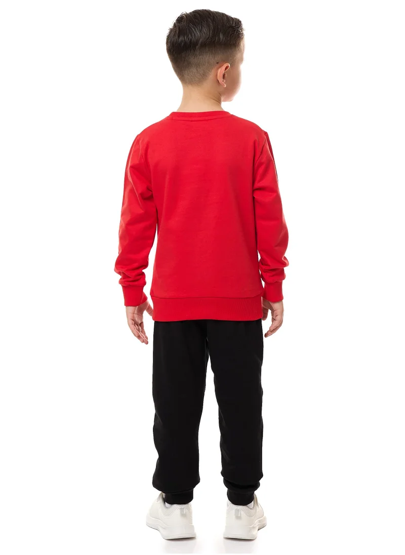 victor and jane Boys' 2-Piece Sweatshirt and Jogger Set (2 -8 yrs) Red-Black