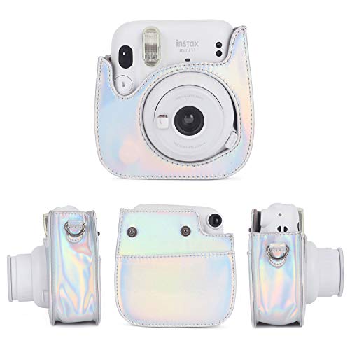 Phetium Instant mini 12 Camera Protective Case Compatible with Instax Mini 12 11,PU Leather Bag with Pocket and Adjustable Shoulder Strap (Magic Silver) - Image 2