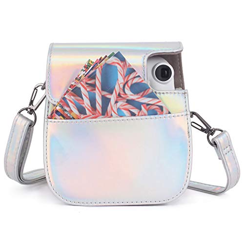 Phetium Instant mini 12 Camera Protective Case Compatible with Instax Mini 12 11,PU Leather Bag with Pocket and Adjustable Shoulder Strap (Magic Silver) - Image 5