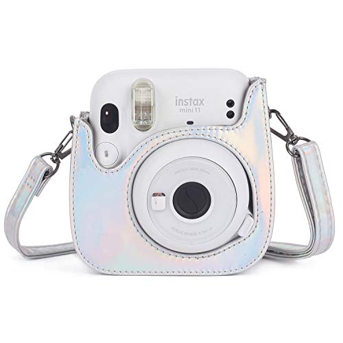 Phetium Instant mini 12 Camera Protective Case Compatible with Instax Mini 12 11,PU Leather Bag with Pocket and Adjustable Shoulder Strap (Magic Silver) - Image 4
