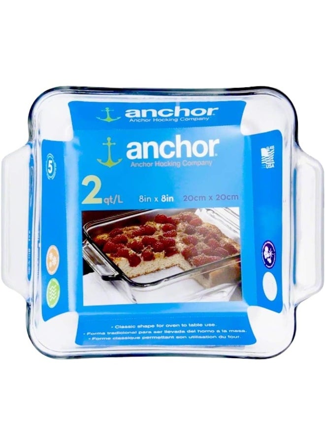 Anchor Hocking - A/H 2Qtr./Ltr. 8"Square Cake Dish - Image 1