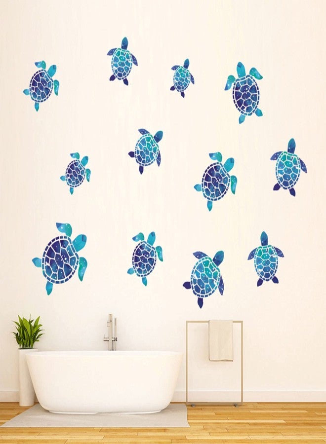 DGBRSM 12pcs Sea Turtle Vinyl Stickers Underwater Ocean Decals Waterproof Wall Sticker Home and Bedroom Decoration, DIY Accessories, Blue - Image 4