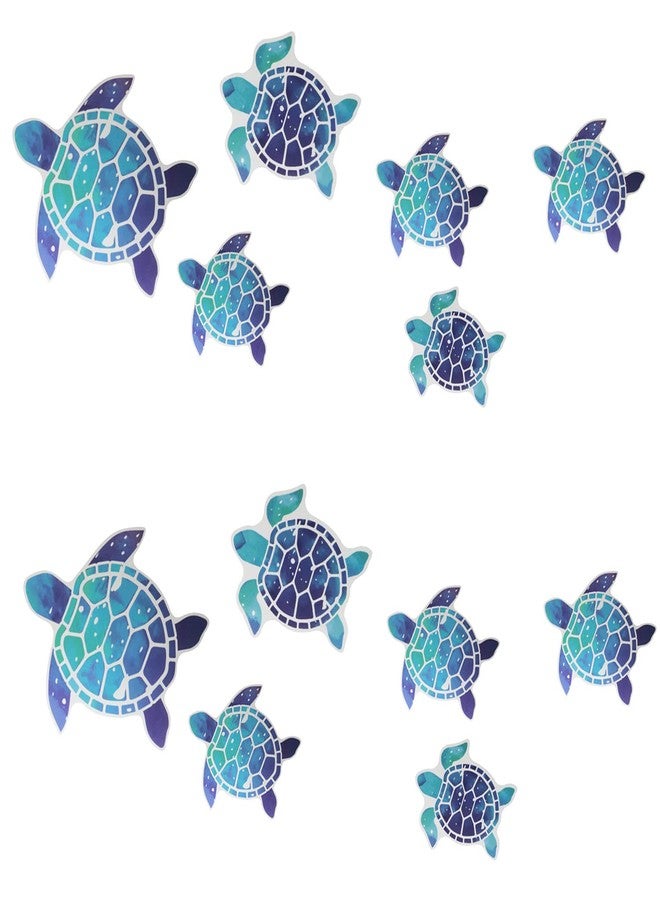 DGBRSM 12pcs Sea Turtle Vinyl Stickers Underwater Ocean Decals Waterproof Wall Sticker Home and Bedroom Decoration, DIY Accessories, Blue - Image 1