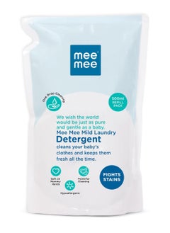 mee mee Mee Mee Mild Baby Liquid Laundry Detergent hypoallergenic free ph balanced food grade (500 ml - Refill Pack)  - Image 1