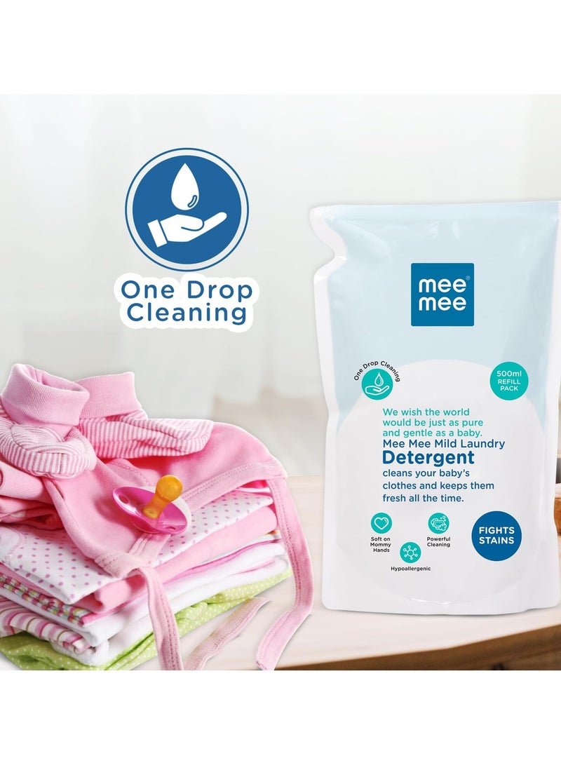 مي مي منظف الغسيل السائل مي مي ميلد بيبي، مضاد للحساسية، درجة الحموضة الغذائية المتوازنة (500 مل - عبوة إعادة التعبئة) - Image 2