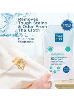 mee mee Mee Mee Mild Baby Liquid Laundry Detergent hypoallergenic free ph balanced food grade (500 ml - Refill Pack)  - Image 3