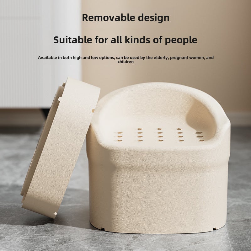 Bathing Chair: Beige Base, Anti-Slip Stability - EPP Comfort Durability, Bath Seat for Elderly, Pregnant Women and Home Bathroom Use - Image 4