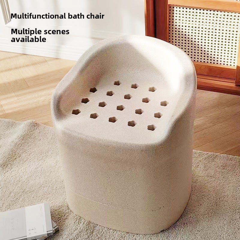 Bathing Chair: Beige Base, Anti-Slip Stability - EPP Comfort Durability, Bath Seat for Elderly, Pregnant Women and Home Bathroom Use - Image 3