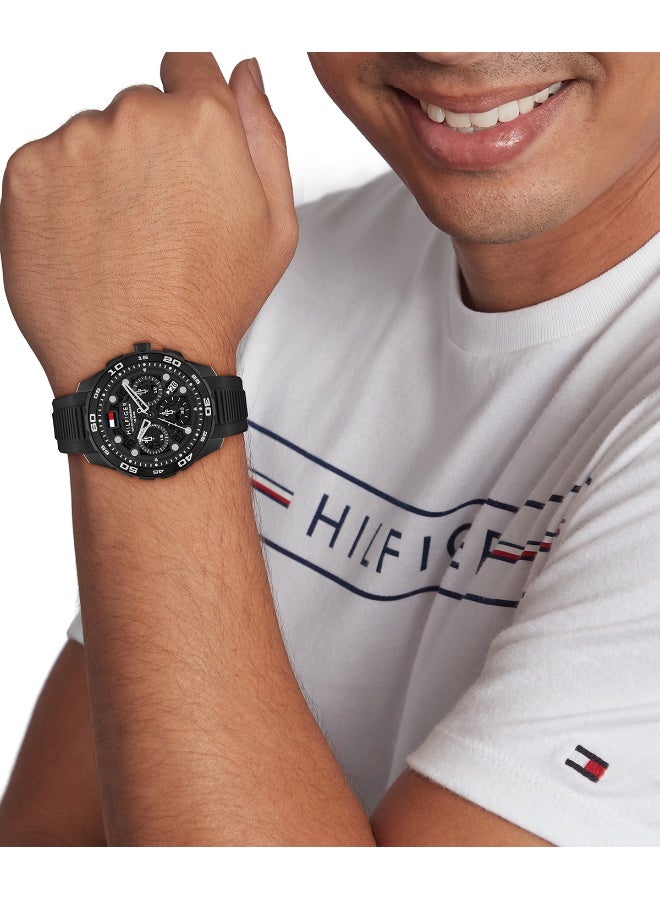 Tommy Hilfiger Men's Chronograph Watch with Black Dial and Black Silicone Strap - 1792233 - Image 4