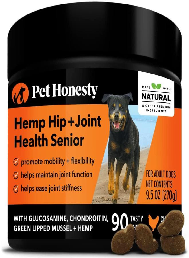 PetHonesty Senior Hemp Mobility - Hip & Joint Supplement for Senior Dogs - Hemp Oil & Powder, Glucosamine, Collagen, MSM, Green Lipped Mussel, Support Mobility, Helps with Occasional Discomfort (90) - Image 4