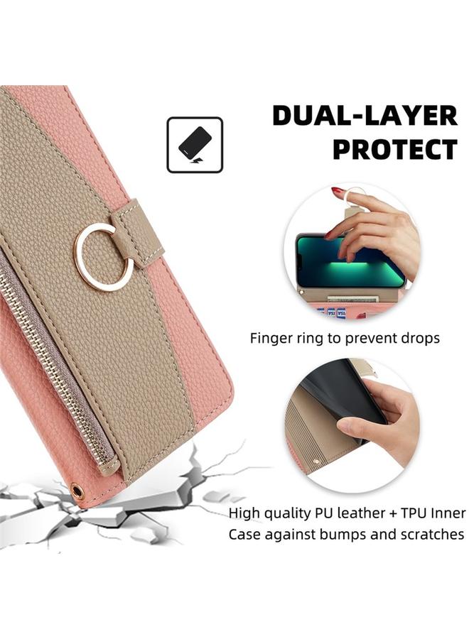 اس-توب جراب هاتف Realme 12+ 5G Crossbody من الجلد بملمس الليتشي - Image 3