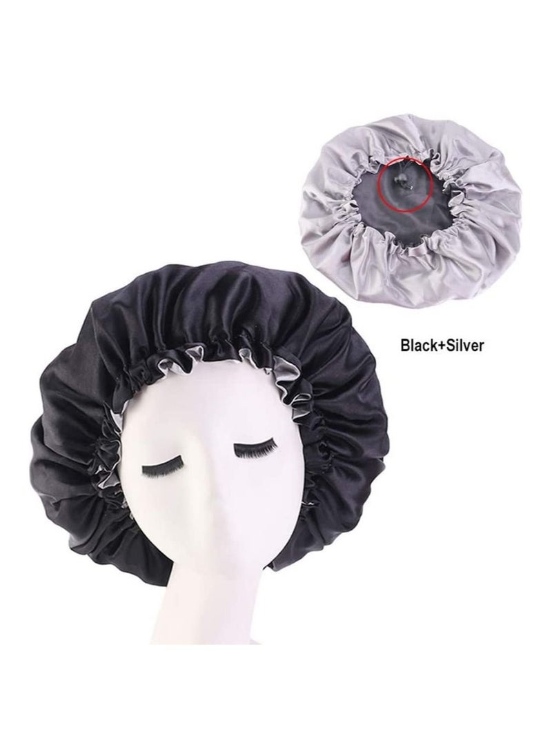 ORiTi Womens Adjustable Reversible Satin Bonnet Soft Double Sided Sleep Cap Protects Natural Hair Assorted Colors  - Image 2