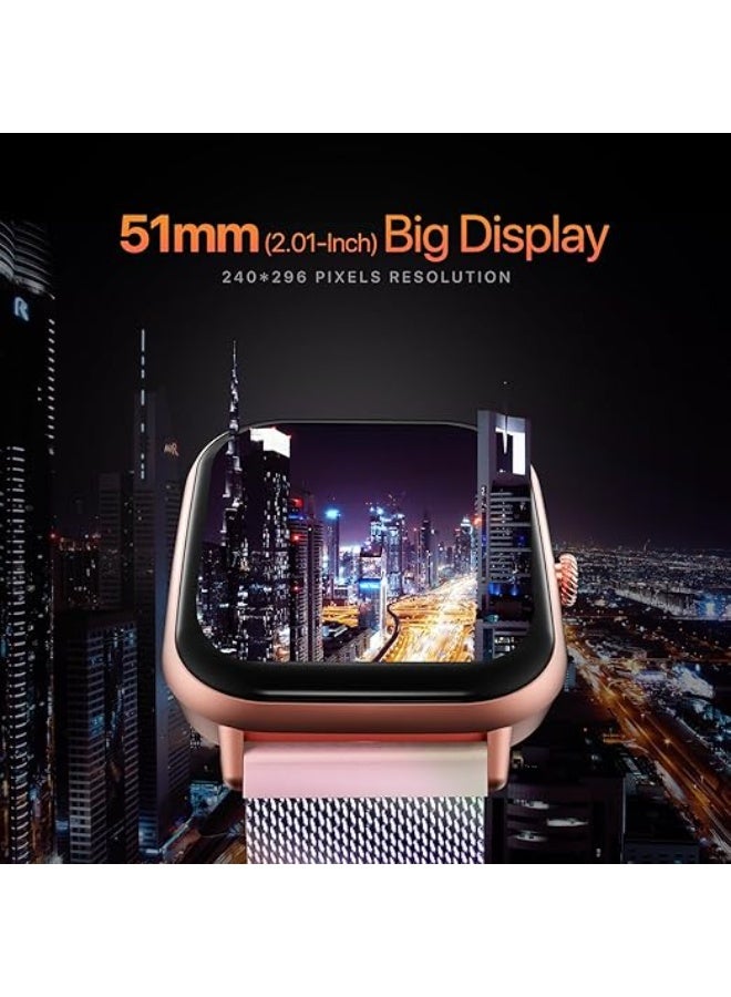 Fire-Boltt Ninja Call Pro Max Ultra Bluetooth Calling Smart Watch, 2.01" HD Display, 120+ Sports Modes, Health Suite, AI Voice Assistance, SpO2 Smartwatch for Men & Women - Rainbow Link - Image 3