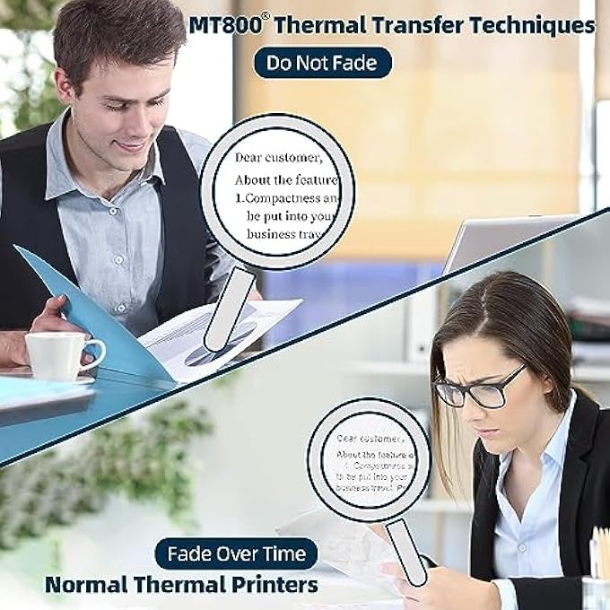 WIRELESS BLUETOOTH SMALL PRINTER MT800, COMPATIBLE WITH ANDRIOD& IOS, LAPTOP, COMPUTERS PC,SUPPORT 8.5" X 11" US LETTER & A4 SIZE PAPER (BLACK) - Image 2