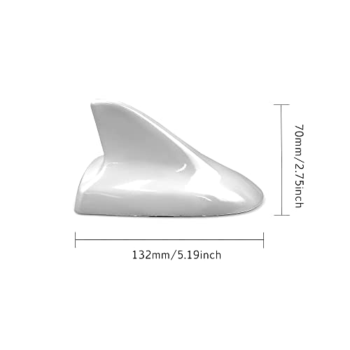 idain Auto Car Shark Fin Universal Roof Antenna Dummy Aerial for Decoration ONLY (White) - Image 2