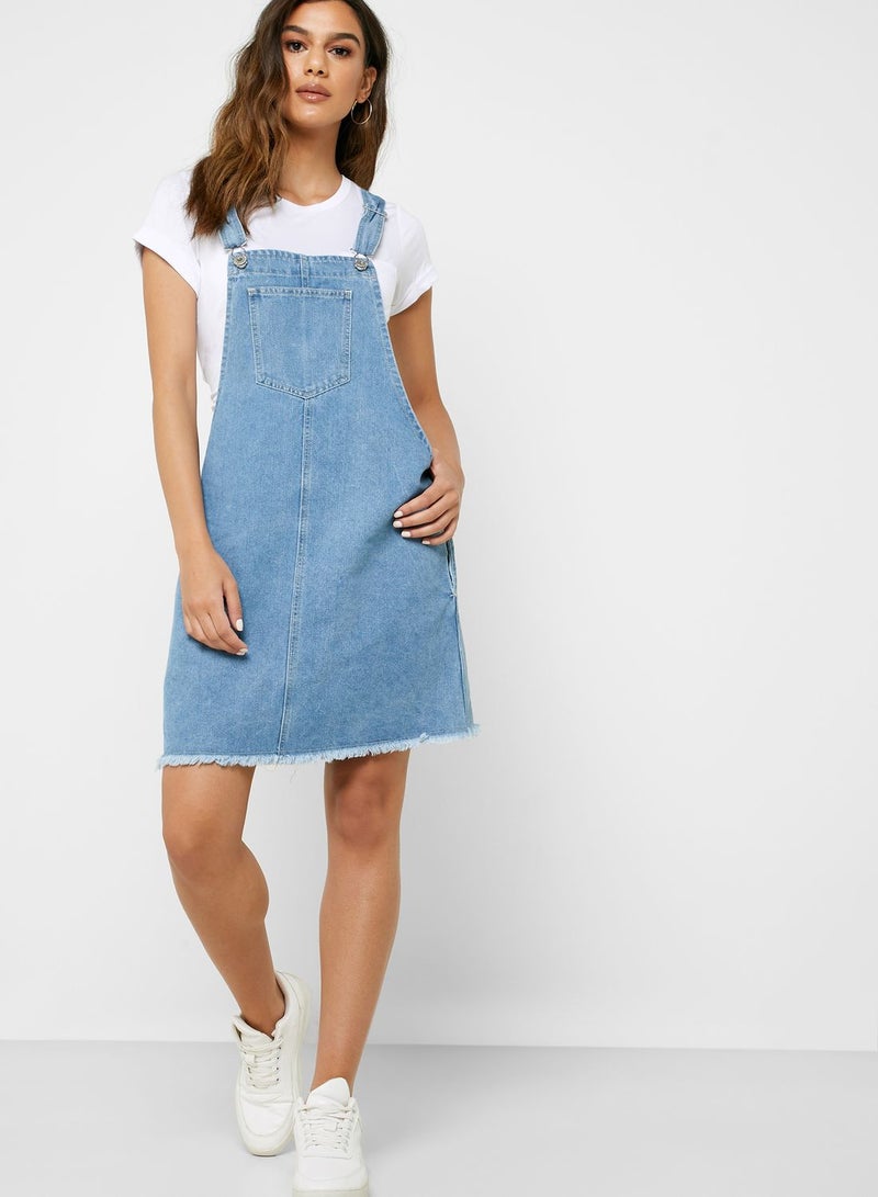 Cotton On Denim Pinafore Dress - Image 4