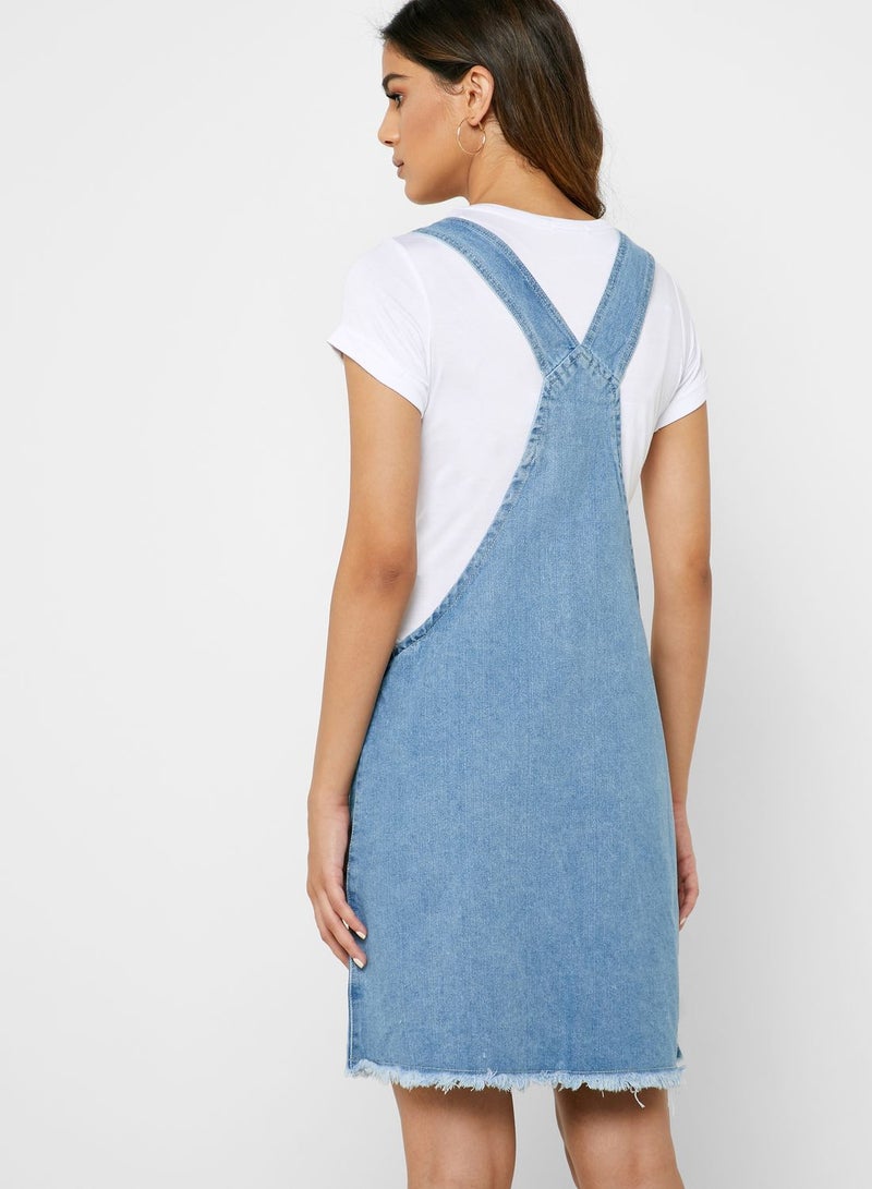 Cotton On Denim Pinafore Dress - Image 2