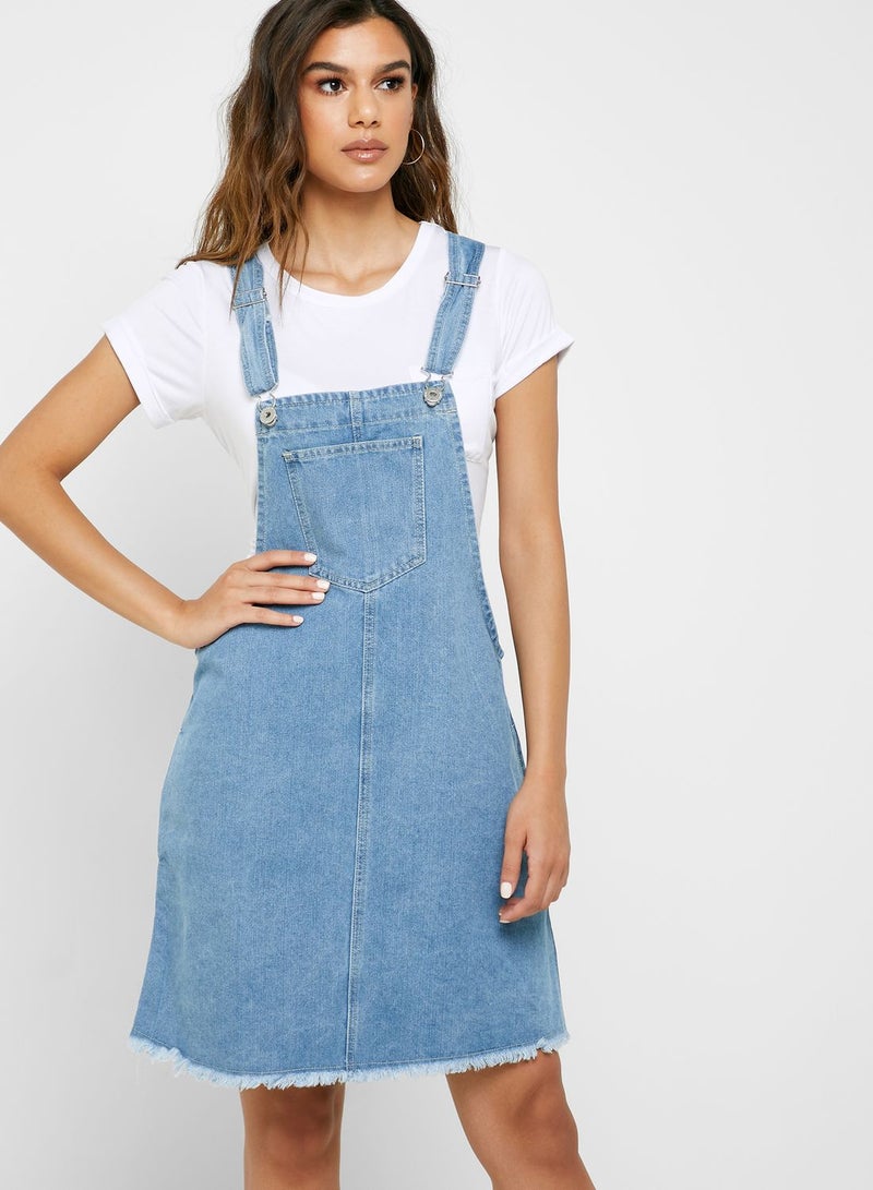 Cotton On Denim Pinafore Dress - Image 1