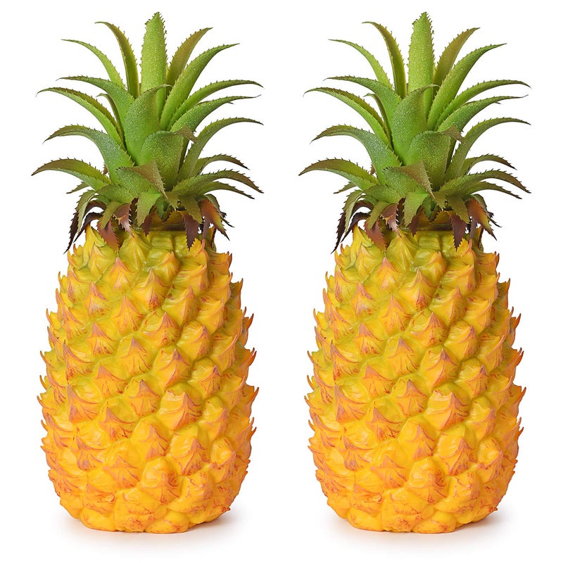 Lvydec 2 Pack Artificial Pineapple Realistic Artificial Fruit Fake Pineapple for Home Cabinet Table Party Decoration 102  2 Pack