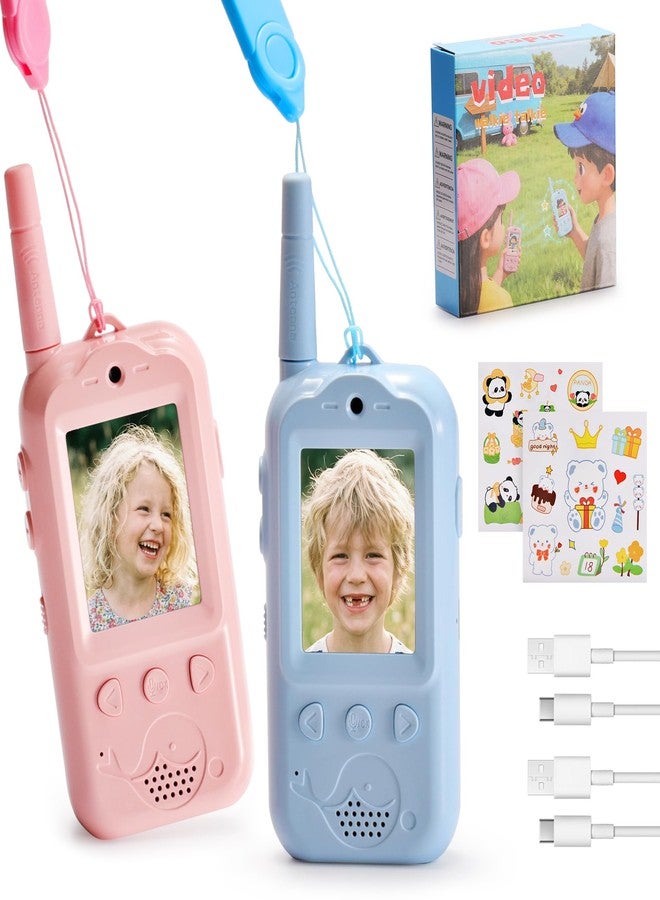 أجهزة اتصال لاسلكي فيديو Radioddity KiddoTalk V1 للأطفال، ألعاب للأولاد والبنات، جهاز اتصال لاسلكي ثنائي الاتجاه قابل لإعادة الشحن بعيد المدى، مع 4 أوضاع فيديو ممتعة ومؤثرات صوتية، هدية عيد ميلاد للأطفال من عمر 3 إلى 12 سنة، عبوة من قطعتين - Image 1