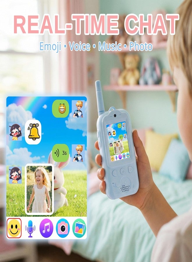 أجهزة اتصال لاسلكي فيديو Radioddity KiddoTalk V1 للأطفال، ألعاب للأولاد والبنات، جهاز اتصال لاسلكي ثنائي الاتجاه قابل لإعادة الشحن بعيد المدى، مع 4 أوضاع فيديو ممتعة ومؤثرات صوتية، هدية عيد ميلاد للأطفال من عمر 3 إلى 12 سنة، عبوة من قطعتين - Image 2