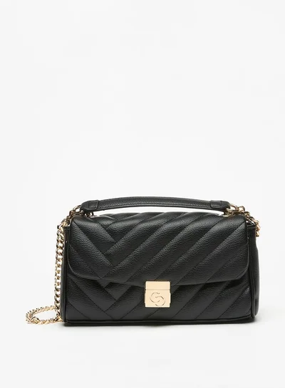 Celeste Quilted Crossbody Bag with Chain Strap and Flap Closure