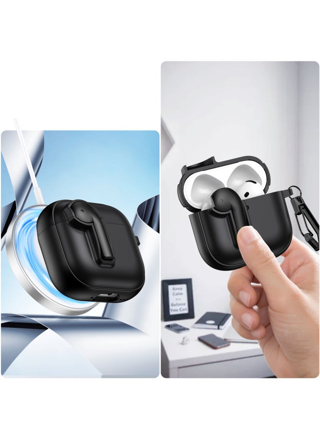 Generic - Suitable For Apple Airpods 4 Protective Case With Lock Switch Creative Headset Bluetooth Case Pro2 Soft Drop-proof Case-Color:White Orange-Applicable Models:Airpods Pro - Image 1