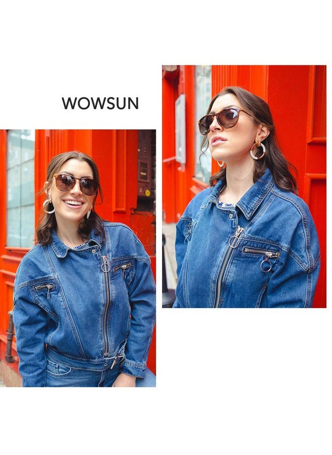 WOWSUN Retro Sunglasses Womens 2024 Trendy Round Classic Glasses  - Image 2