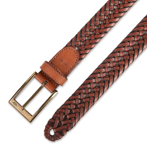 DOCKERS حزام دوكرز للرجال المضفر، بني لامع، 36 - Image 5