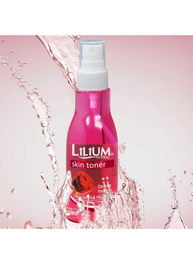 Lilium Herbal Rose Skin Toner For Glowing Skin, Hydrate, Nourish, Pore Tightening & Mild Exfoliation Suitable For All Skin Type, Oily, Dry, Sensitive & Normal, Women & Men, 100ml, Pack Of 2 - Image 3