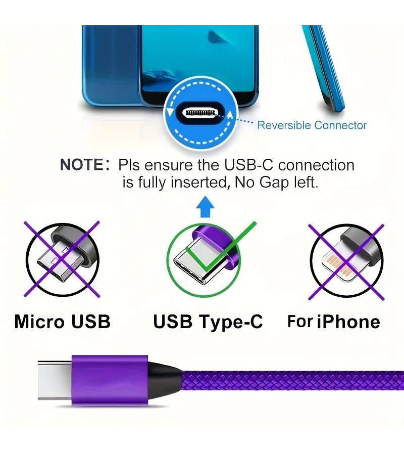 كابل USB-C إلى USB-C للشحن السريع بقدرة 60 واط، بطول 3.3 قدم باللون الأحمر، لنقل البيانات - Image 3
