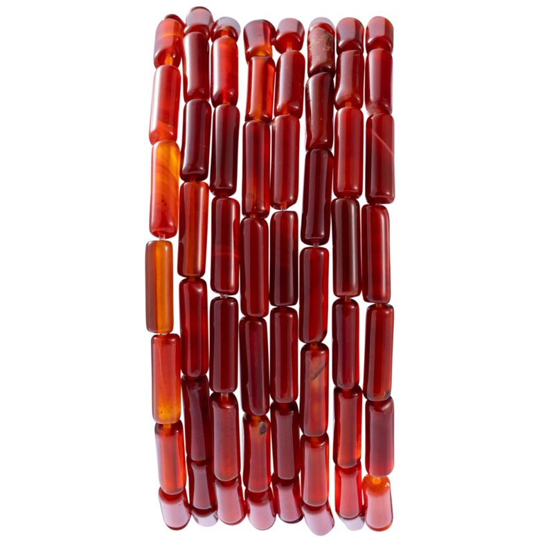 Natural Red Agate Cylinder Tube Beads 4x13mm 38cmstr Loose Semi Gemstone Stone Beads for Making Bracelets Necklace Earrings