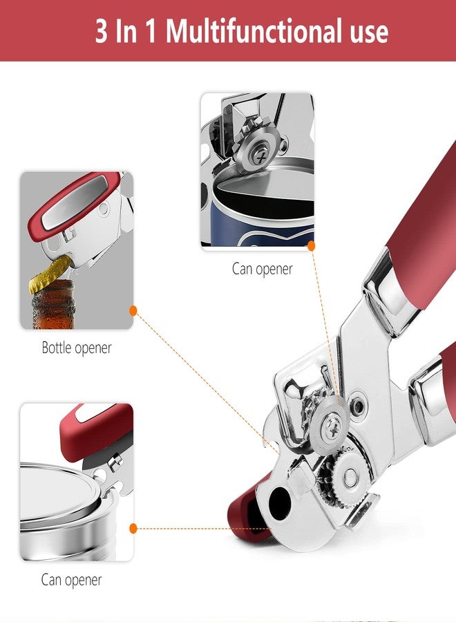OUTWAY Can Opener,Professional 3-In-1 Multifunctional Manual Can Openers Bottle Opener,Kitchen Durable Stainless Steel Heavy Duty Can Opener Smooth Edge for Kitchen Seniors Friendly - Image 3