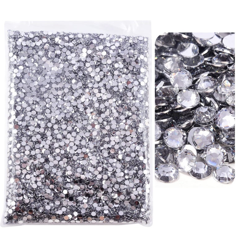 Blinginbox 15000pcs Flatback RhinestonesSilver Backing Resin Non Hotfix Rhinestones Large Quantity Wholesale for Crafts Creative DesignClothesMakeupNail Art 5mmCrystal