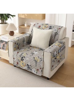 HOKIPO Polyester 1 Seater Quilted Sofa Cover with Pockets, Floral Ash Grey (IN-737-D3) - pzsku/Z406D471E883F611D4101Z/45/_/1738306354/e7584a49-e771-45ee-b830-8756f8e1166a