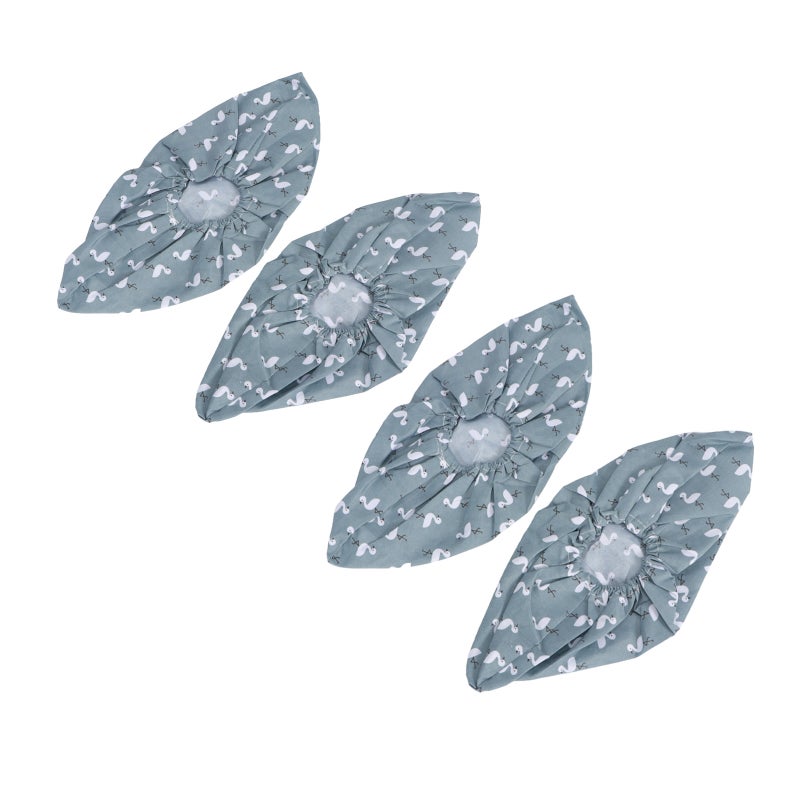 2 Pairs of Washable Cotton Shoe Covers Men Women Thickened Non- Indoor Foot Cover (Green) - Image 4