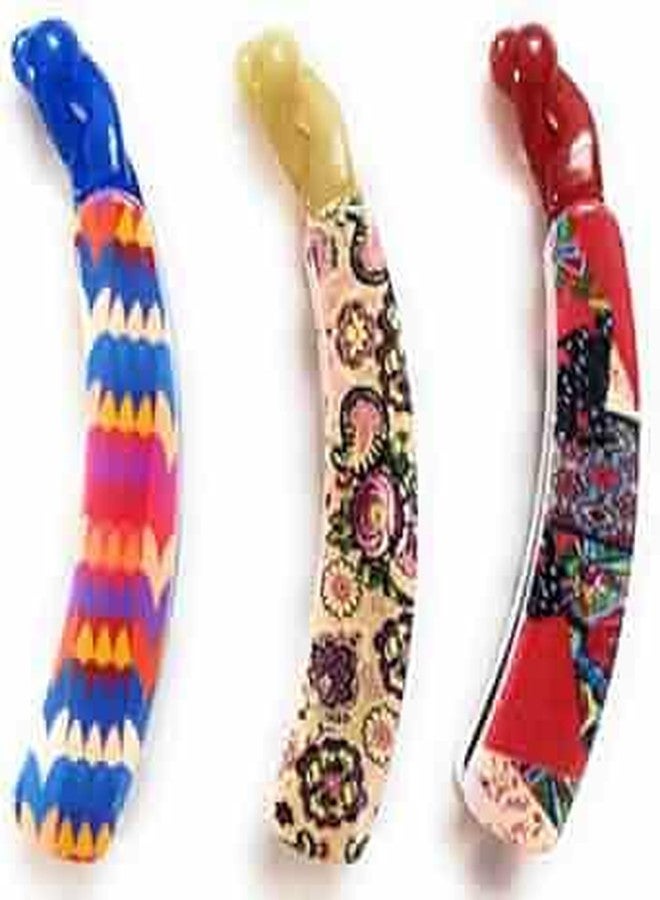 S K Emporium 3-Pack Banana Hair Clips – Random Colors & Surprise Designs | Durable Plastic Ponytail Holders for Women & Girls | Trendy Multicolor Hair Accessories - Image 1