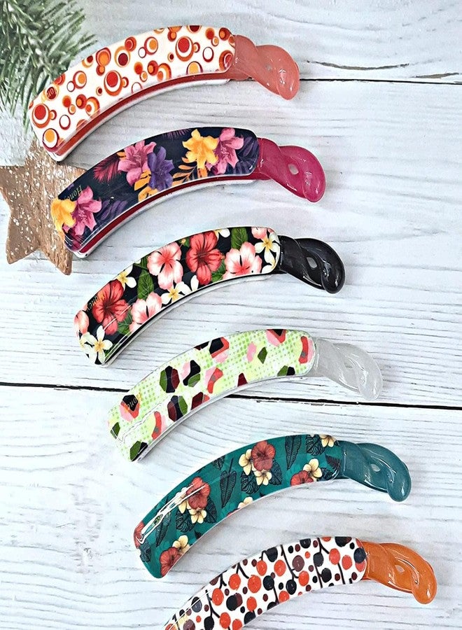 S K Emporium 3-Pack Banana Hair Clips – Random Colors & Surprise Designs | Durable Plastic Ponytail Holders for Women & Girls | Trendy Multicolor Hair Accessories - Image 5