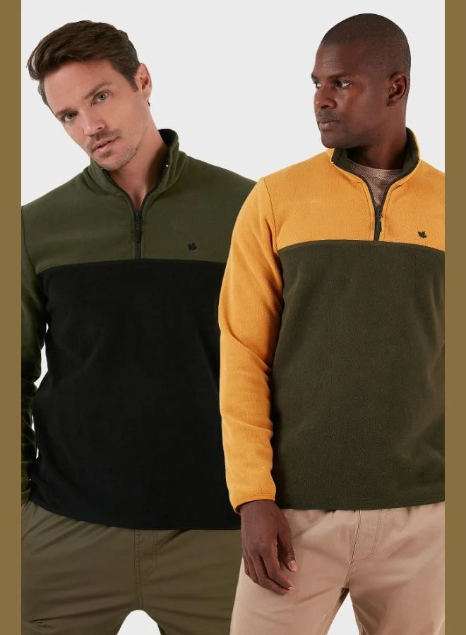 Buratti Buratti Regular Fit Anti-Pilling Non-Pilling Standing Collar Raised 2-Pack Polar Men's POLAR 5906016S2