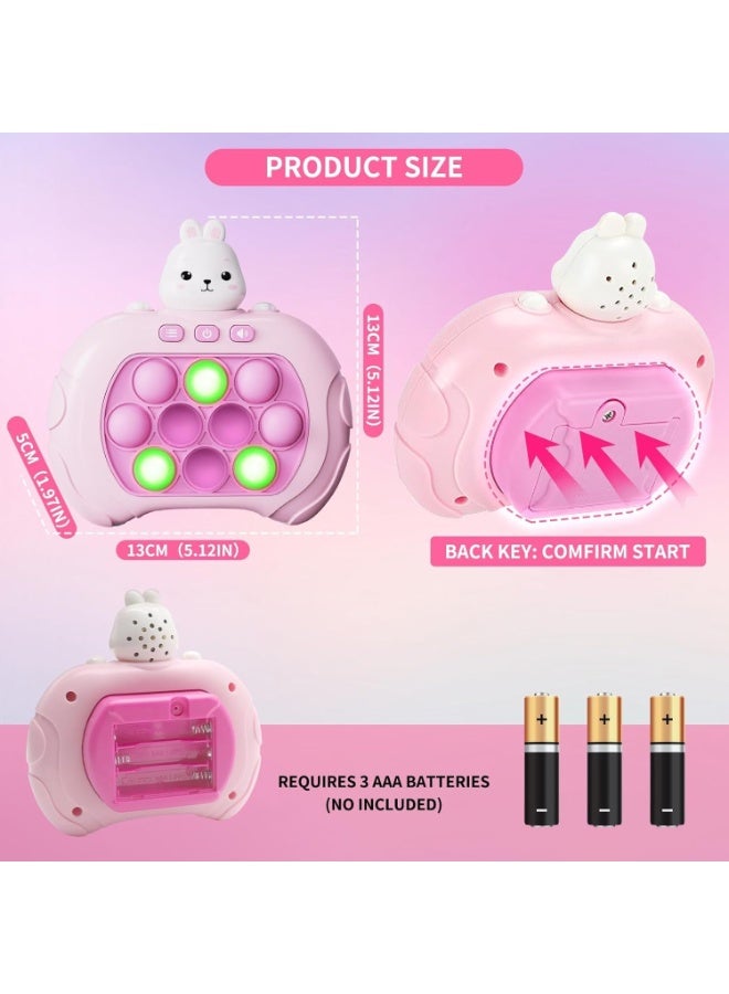 سبيد ألعاب البوب تململ للأطفال ، لعبة فقاعة سريعة الدفع المحمولة ، لعبة ألغاز فقاعة بوب ، 4 أوضاع ، آلة لعبة الألغاز المحمولة الأكثر تحديا للأطفال هدية عيد ميلاد فتاة فتاة (أرنب) - Image 3