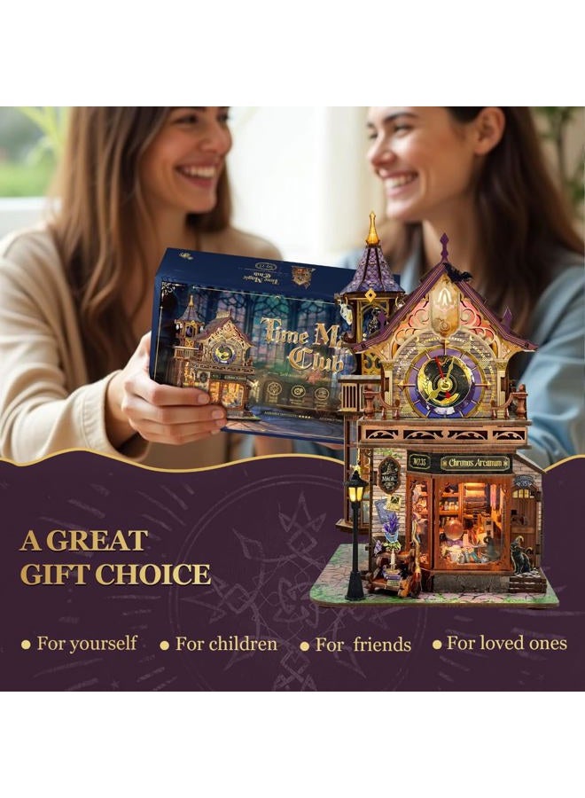Miggley DIY Miniature House Kit, Book Nook Mini House Bookshelf Decor 3D Wooden Puzzle for Adults, Birthday Gift for Family, Friends - Time Magic Club - Image 5