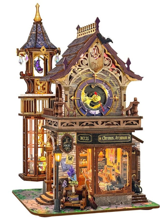 Miggley DIY Miniature House Kit, Book Nook Mini House Bookshelf Decor 3D Wooden Puzzle for Adults, Birthday Gift for Family, Friends - Time Magic Club - Image 1