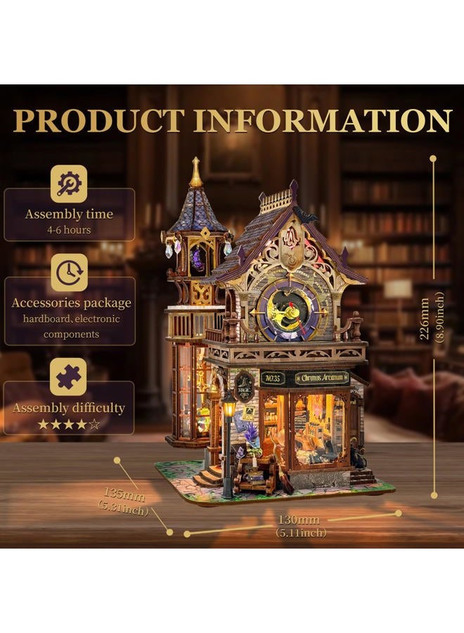 Miggley DIY Miniature House Kit, Book Nook Mini House Bookshelf Decor 3D Wooden Puzzle for Adults, Birthday Gift for Family, Friends - Time Magic Club - Image 2