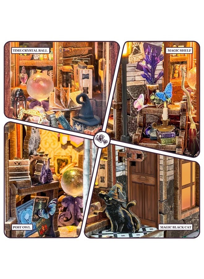 Miggley DIY Miniature House Kit, Book Nook Mini House Bookshelf Decor 3D Wooden Puzzle for Adults, Birthday Gift for Family, Friends - Time Magic Club - Image 4