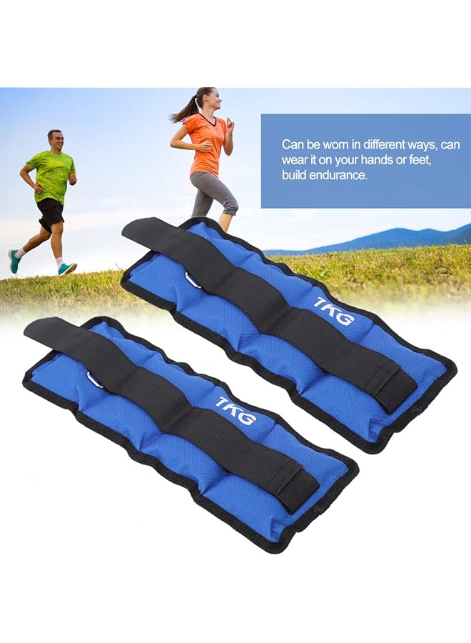 Generic Biuzi Adjustable Ankle Weight 2Pcs 1Kg Leg Wrist Sand Bag Weights Strap Strength Training Equipment For Gym Fitness(1Kg) - Image 2