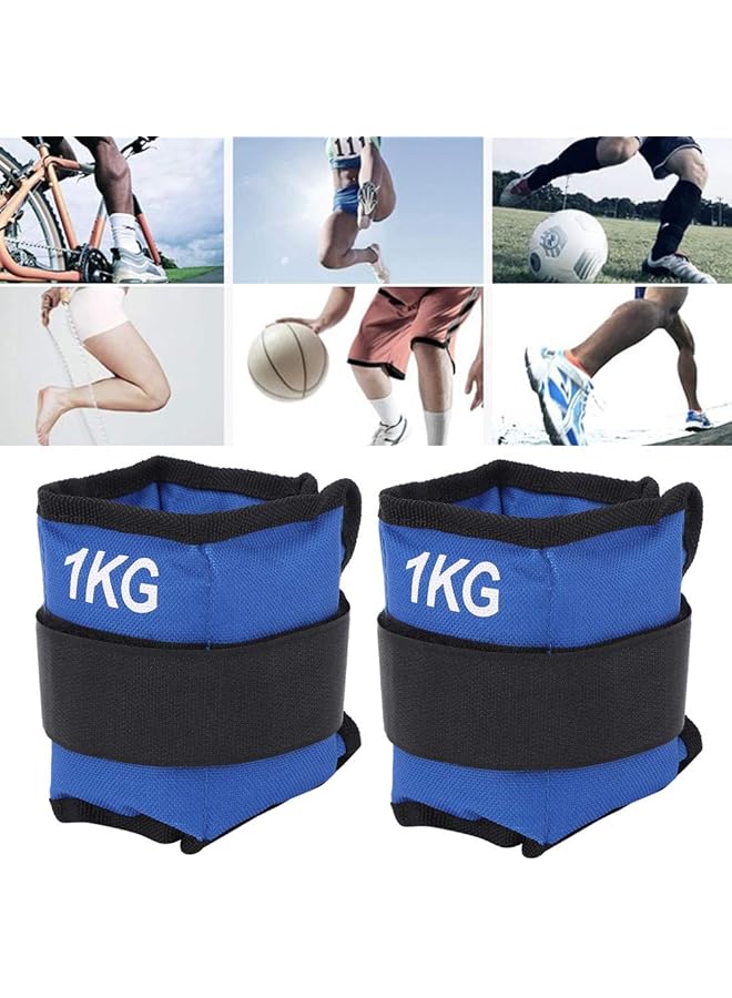 Generic Biuzi Adjustable Ankle Weight 2Pcs 1Kg Leg Wrist Sand Bag Weights Strap Strength Training Equipment For Gym Fitness(1Kg) - Image 5