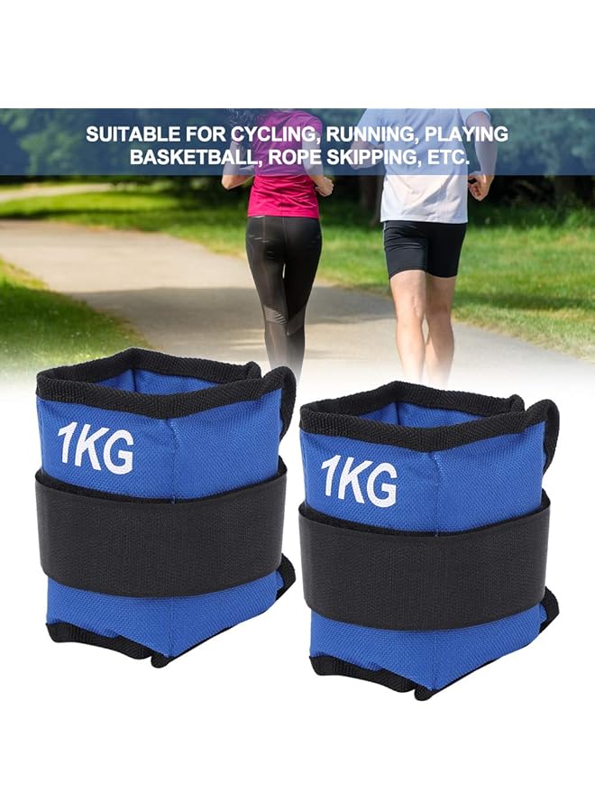 Generic Biuzi Adjustable Ankle Weight 2Pcs 1Kg Leg Wrist Sand Bag Weights Strap Strength Training Equipment For Gym Fitness(1Kg) - Image 3