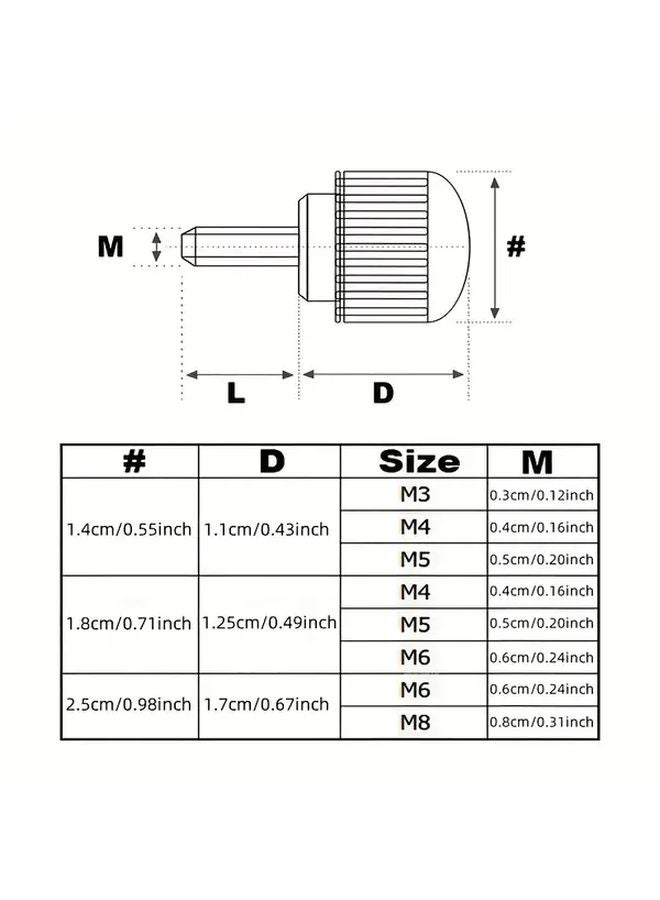 5 Counts 304 Stainless Steel Hand Screws M3 M4 M5 M6 Plastic Head Hardware Knobs - Image 3