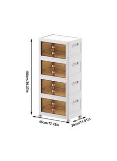 Generic 4-Tier Stackable Plastic Storage Bins, Large Closet Containers, Organizer Box for Bedroom, Kitchen, Dorm, Playroom, Office, Clear Folding Doors, Closet Organizer, Multipurpose Shelf Shelves  - Image 3