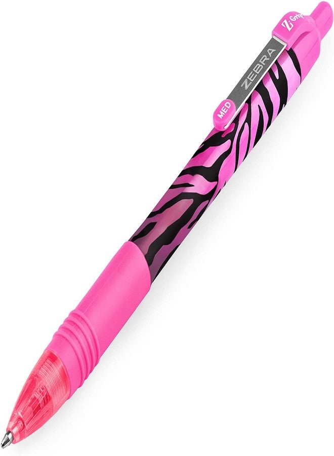 Zebra Technologies Zebra Z-Grip Smooth Ballpoint Pen - 1.0mm - Funky Flame - Stripe Pink Barrel - Pink Ink - Pack of 10 - Image 2